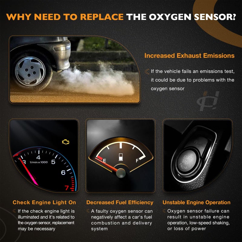 HQPASFY O2 Oxygen Sensor Upstream Downstream 4Pcs Compatible with Silverado Tahoe Suburban & More Replaces# 234-4668, 234-4256 - Image 4